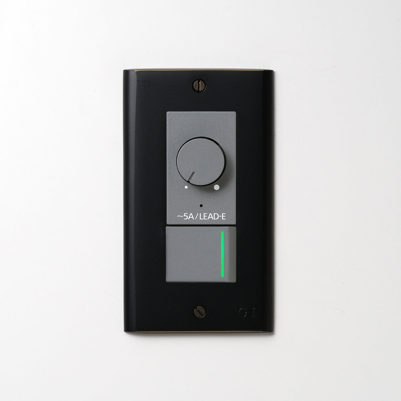真鍮（マットブラック塗装）プレート <br>+ NK 正位相制御方式ライトコントロール＋片切、3路ガイドランプ（グリーン）スイッチ　 グレー