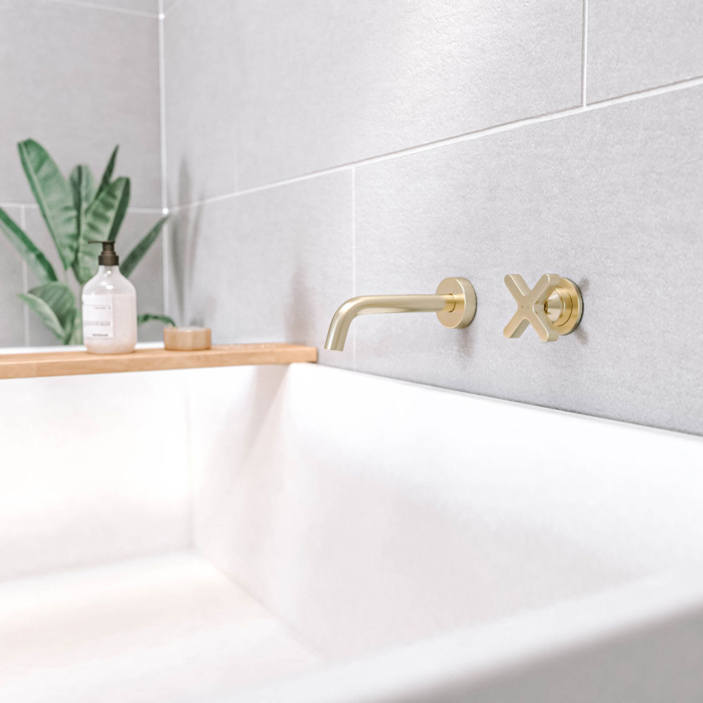 クロス・壁付1穴  混合水栓用ハンドル 真鍮