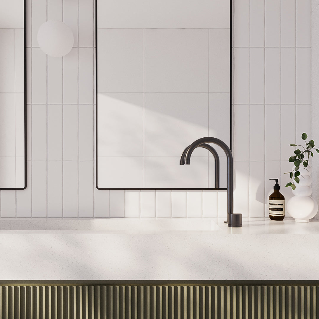 グースネックホブスイベルスパウト ガンメタル