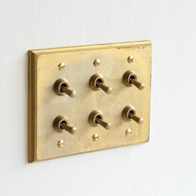 フタガミ スイッチ 真鍮 3連2+2+2トグル