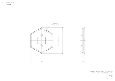 真鍮鋳造プレート（鋳肌） 半連１口用　六角