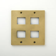 METAL PLATE 鋳肌 真鍮 2連2口＋2口