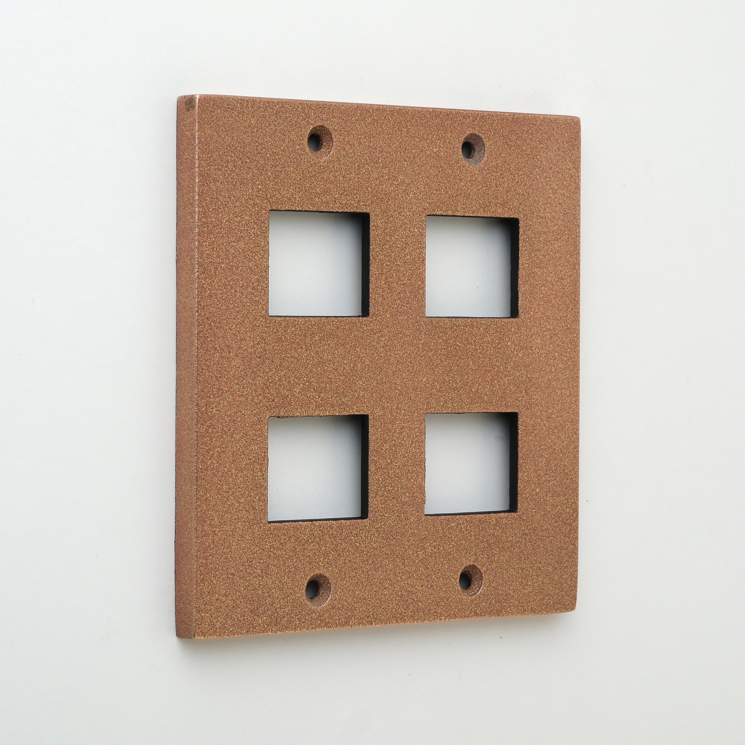 METAL PLATE 鋳肌 銅 2連2口＋2口