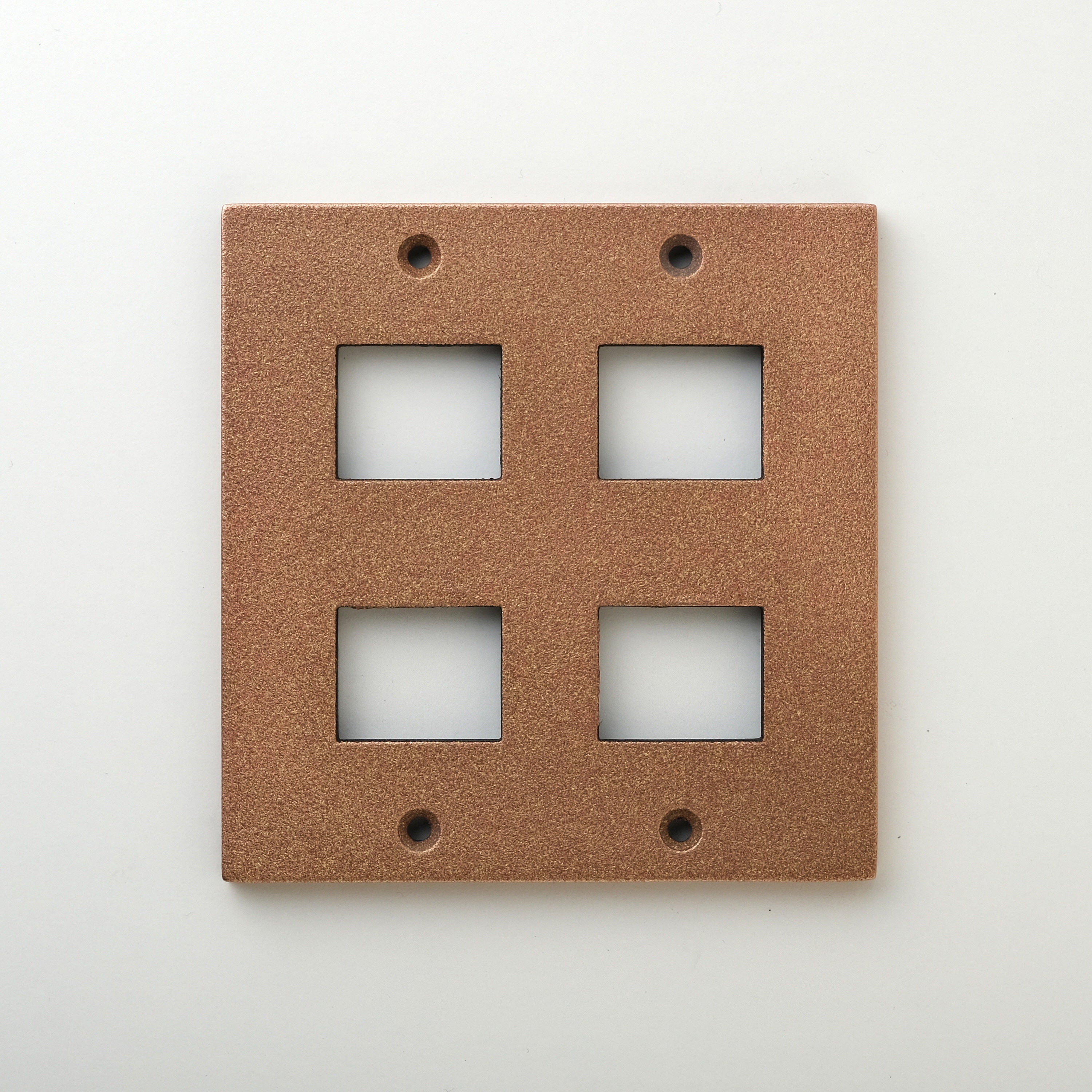 METAL PLATE 鋳肌 銅 2連2口＋2口