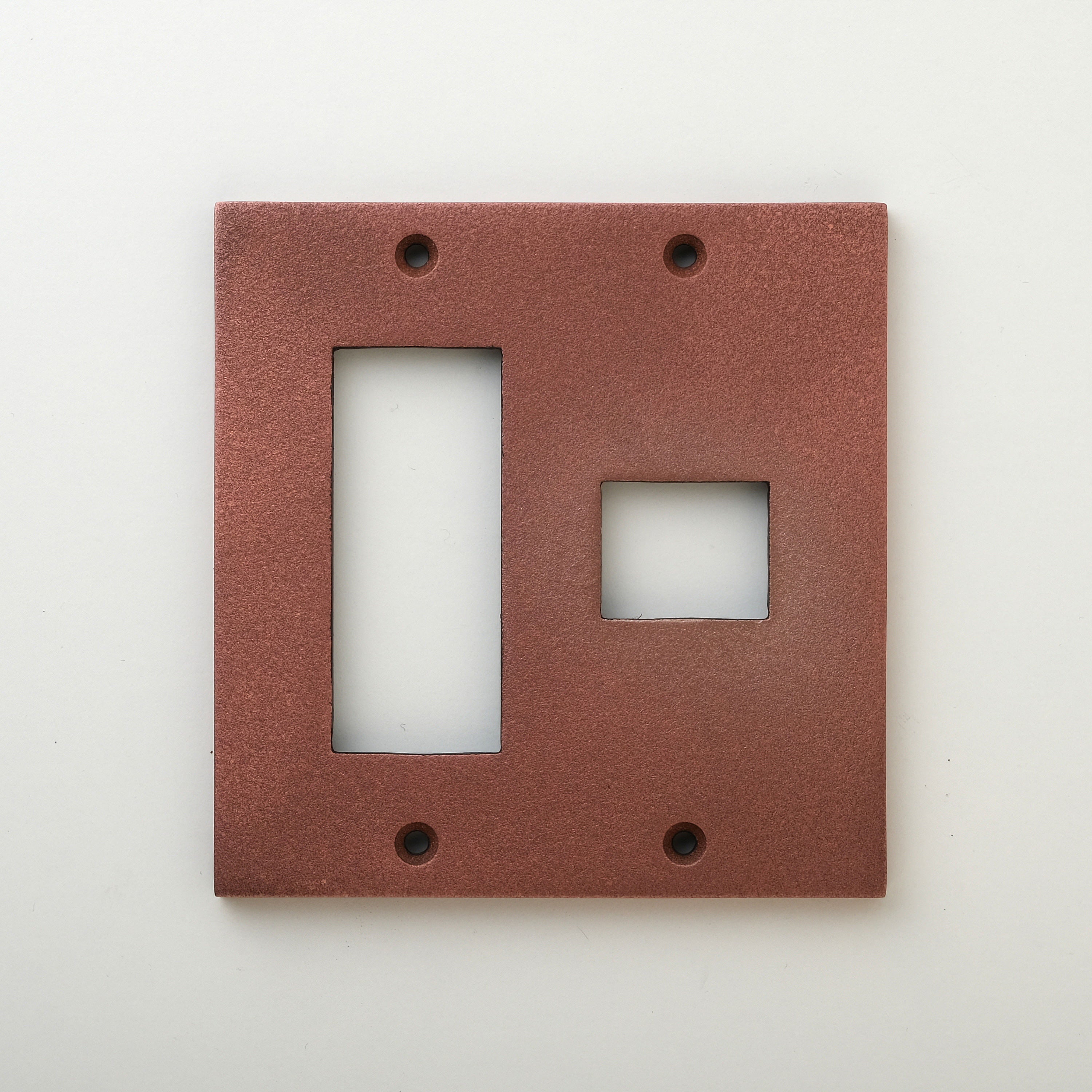 METAL PLATE 鋳肌 丹銅 2連1口＋3口