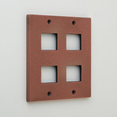 METAL PLATE 鋳肌 丹銅 2連2口＋2口