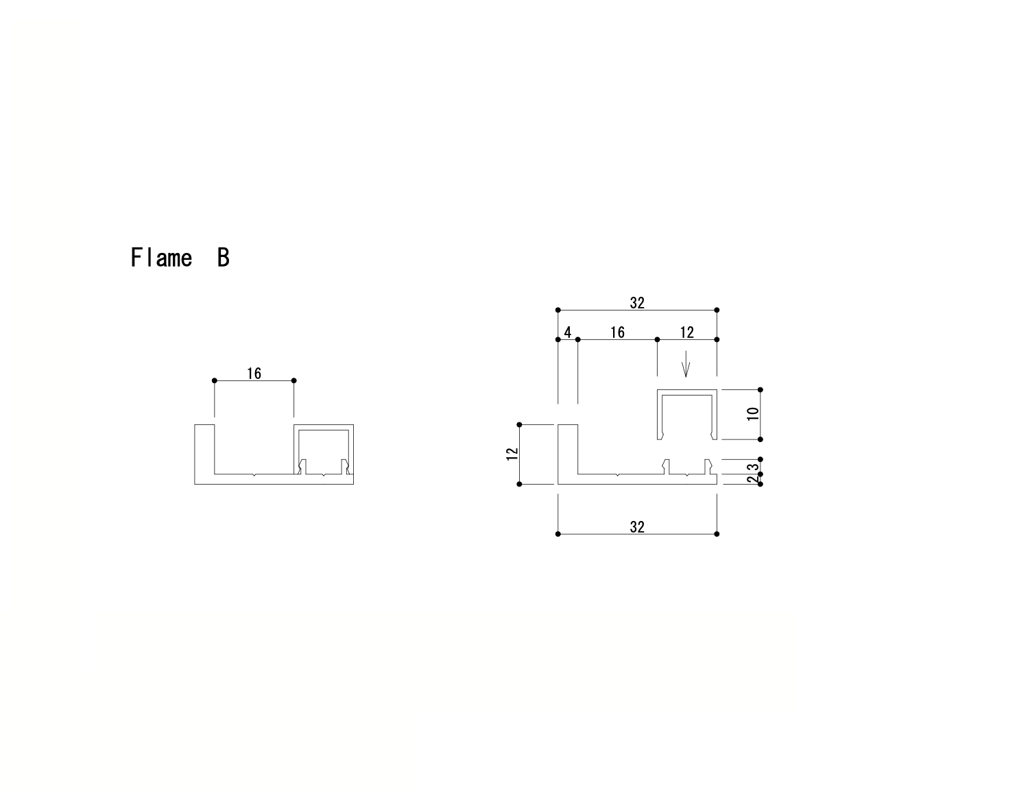 ［アルグリッド］- ALGRID　フレームB　色｜ブラック 1820mm