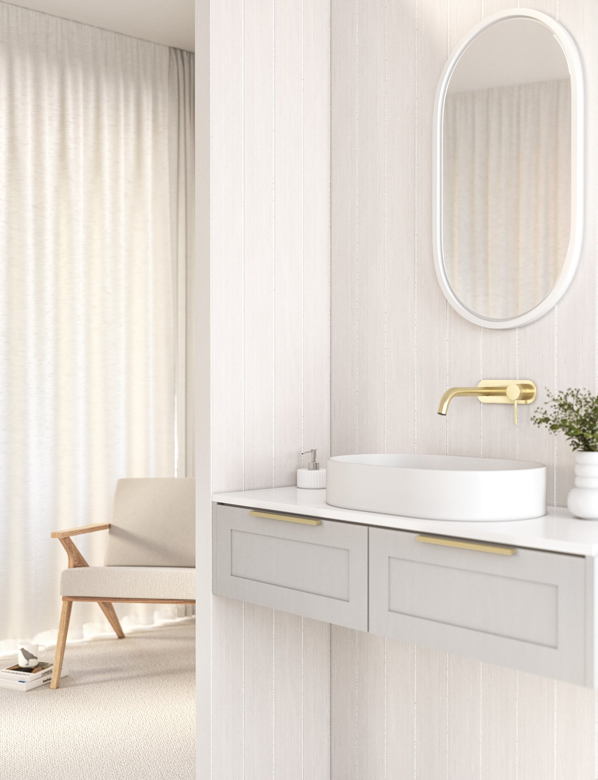 エリシアン・壁付混合水栓　壁付１穴レバーハンドル一体型