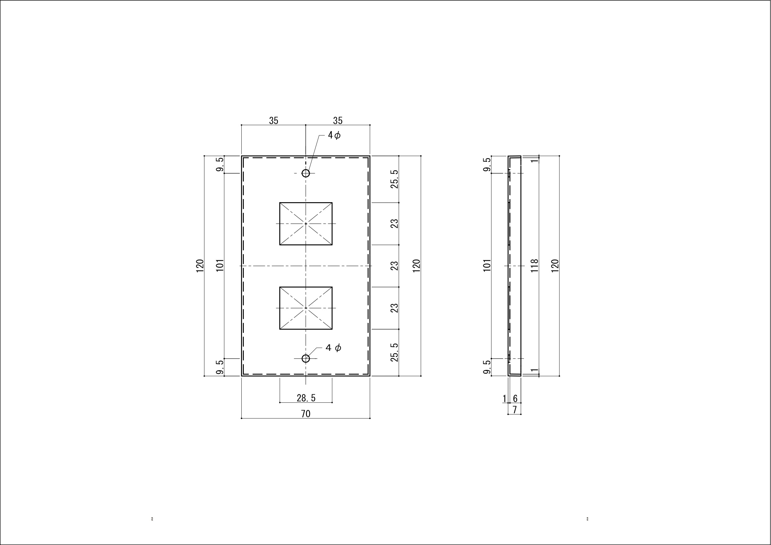 ステンレス（マットブラック）プレート１連２口用
