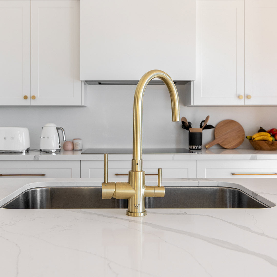 エリシアン・台付き1穴 浄水器内蔵キッチン用混合水栓 真鍮