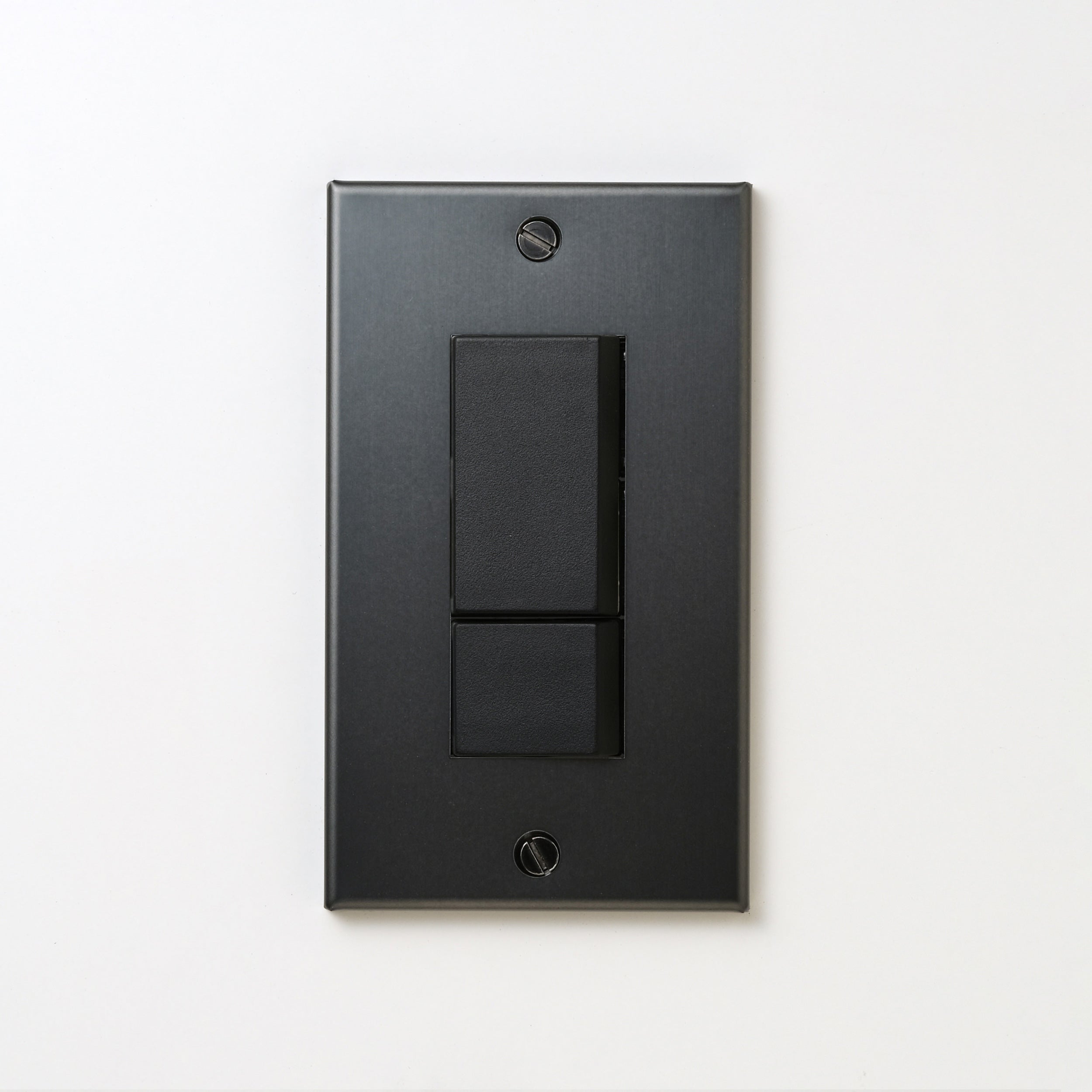 ステンレス（マットブラック）プレート <br>+ NK スイッチダブル ブラック