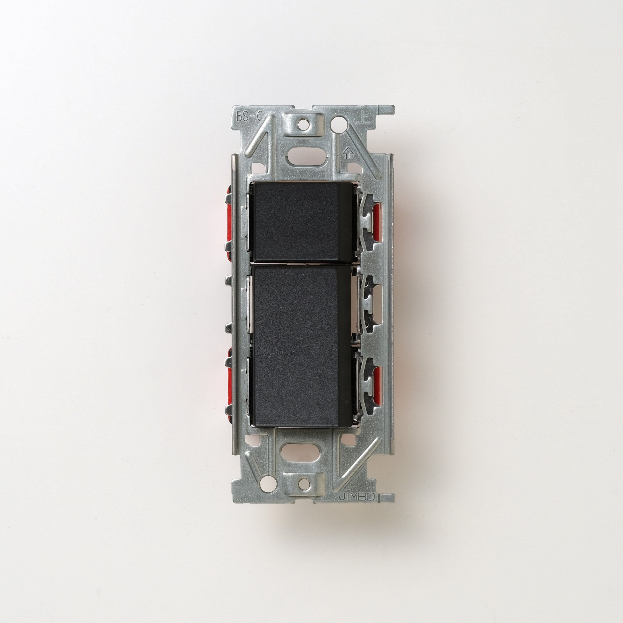 NKシリーズ　片切、3路スイッチダブル（下段大）  １連３口用 ブラック