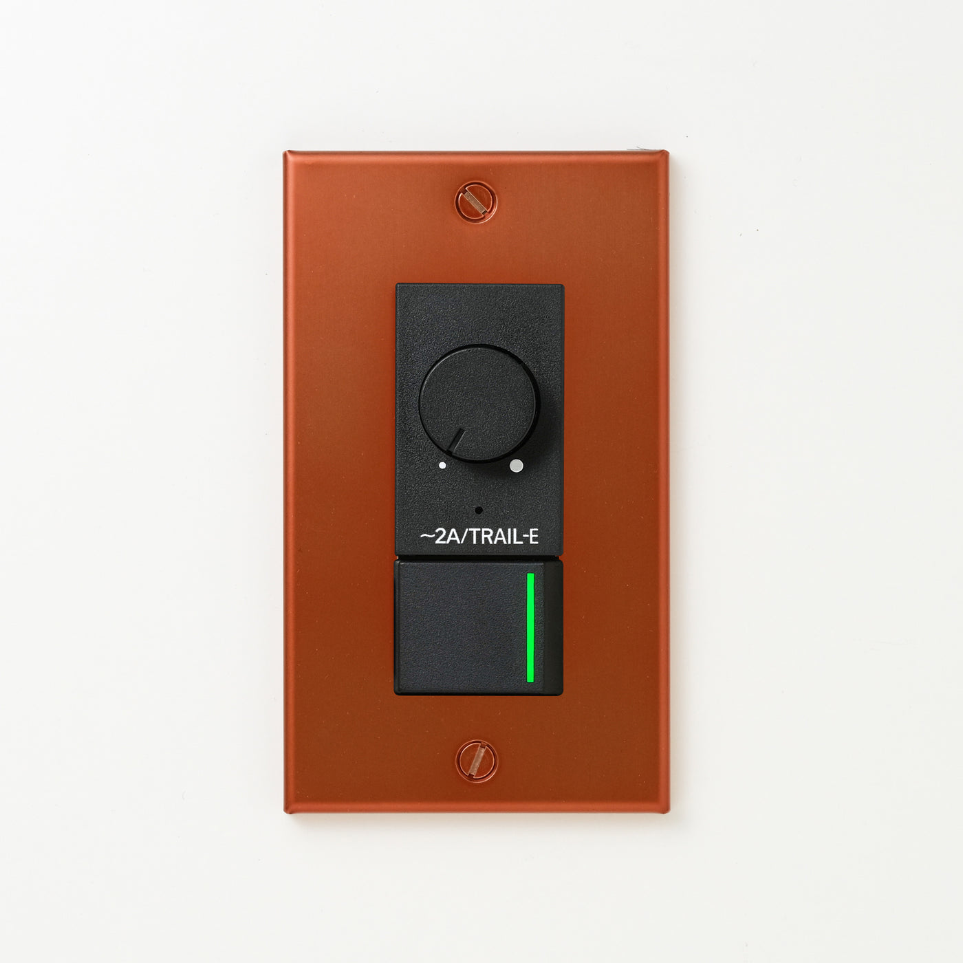 銅色（磨き） プレート <br>+ NK 逆位相制御方式ライトコントロール＋片切、3路ガイドランプ（グリーン）スイッチ　 ブラック