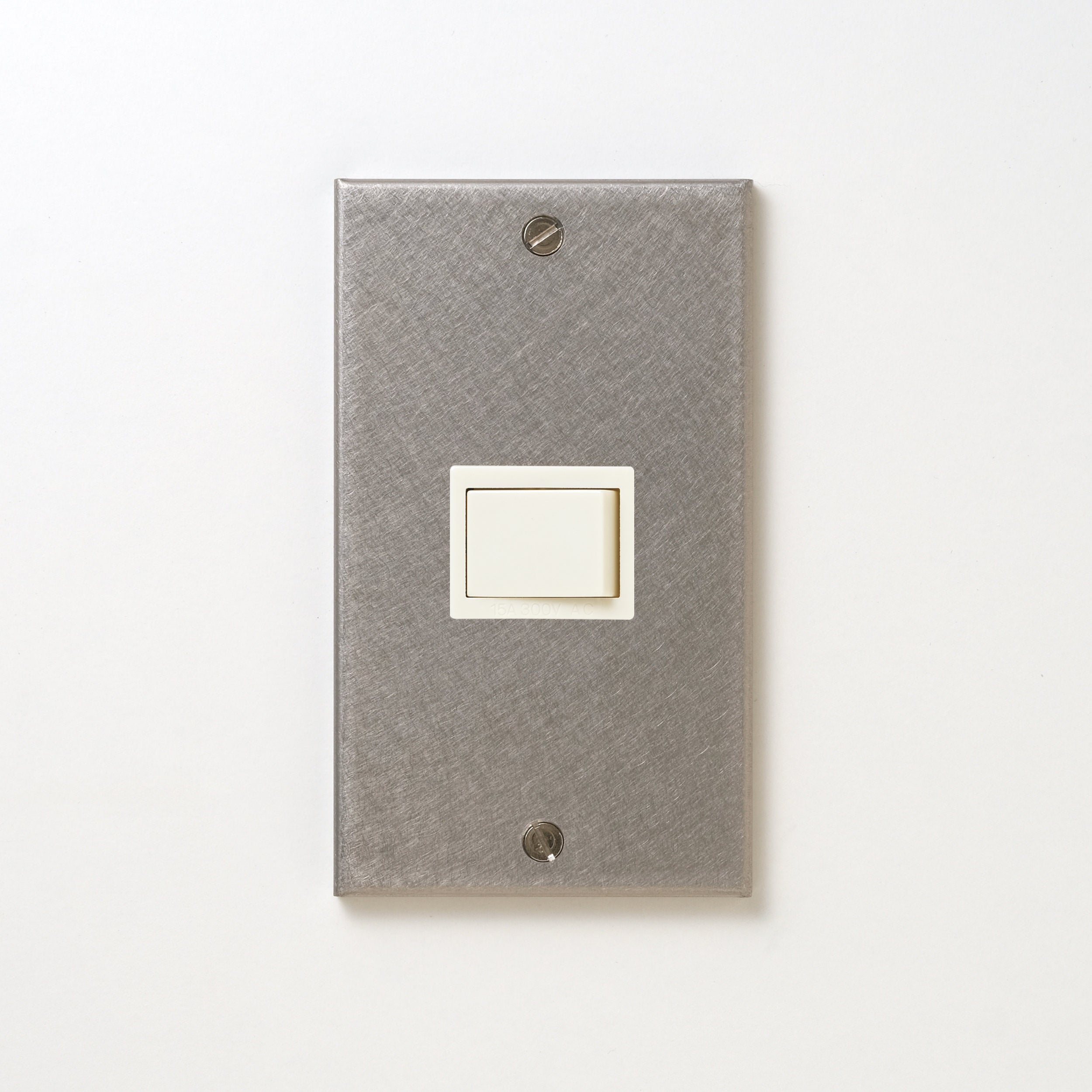 ステンレス（バイブレーション）プレート<br>+ パナソニック 埋込スイッチ シングル ホワイト