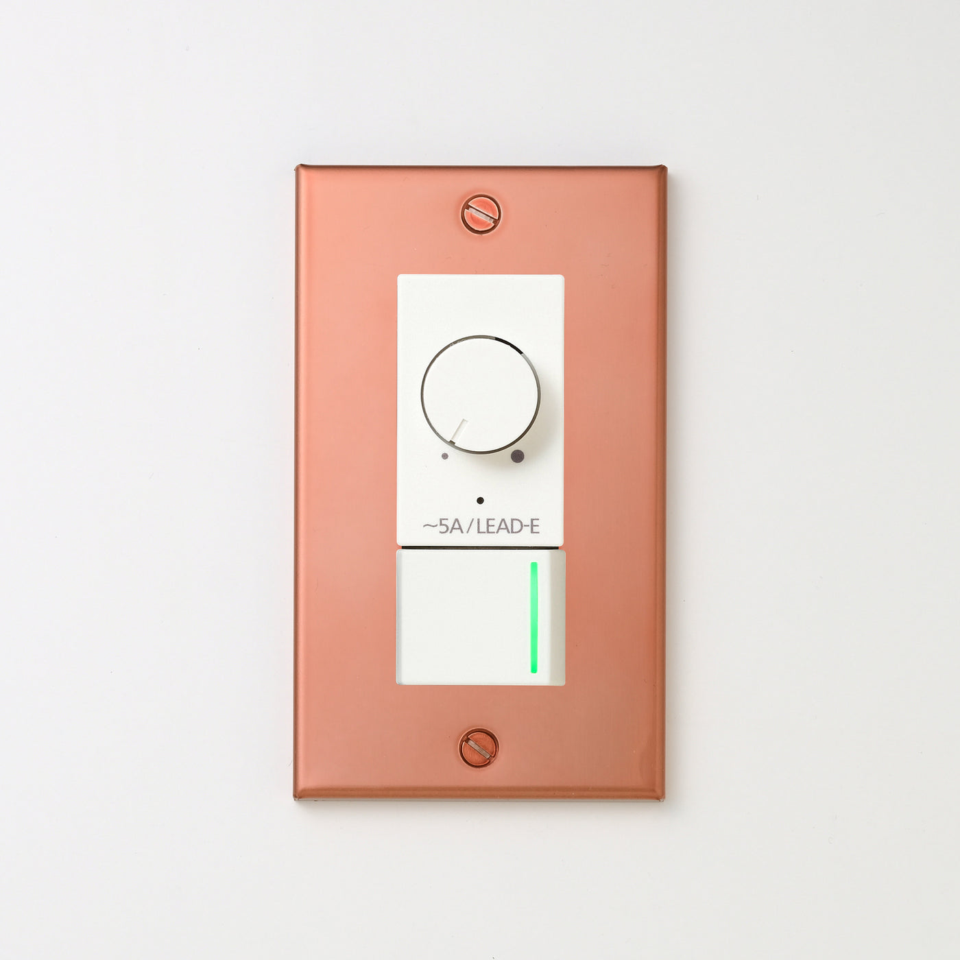 銅色（マット） プレート <br>+ NK 正位相制御方式ライトコントロール＋片切、3路ガイドランプ（グリーン）スイッチ　 ホワイト