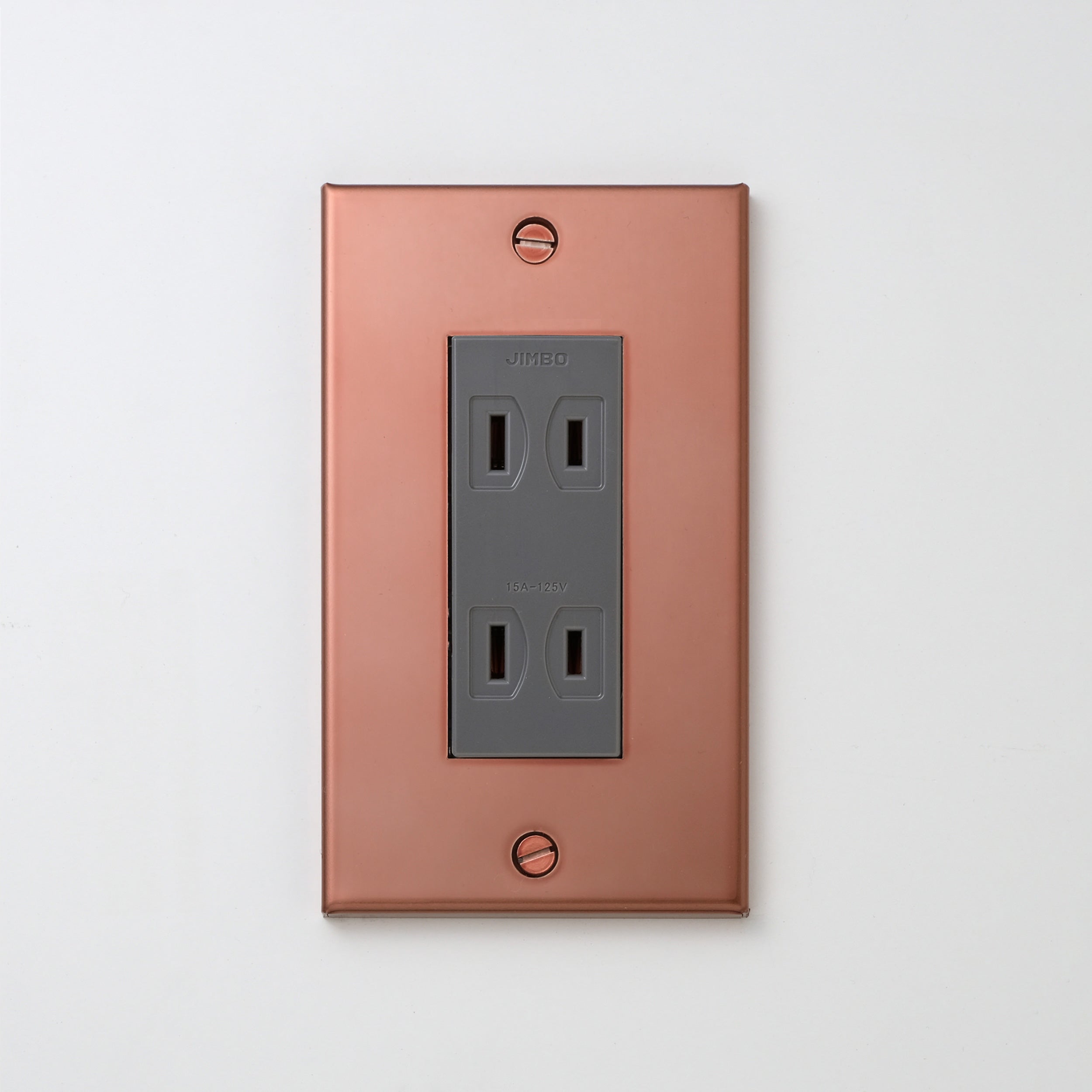 銅色（マット） プレート <br>+ NK ダブルコンセント グレー