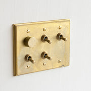 フタガミ スイッチ 真鍮 ３連 ４トグル + LED調光器