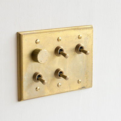 フタガミ スイッチ 真鍮 ３連 ４トグル + LED調光器