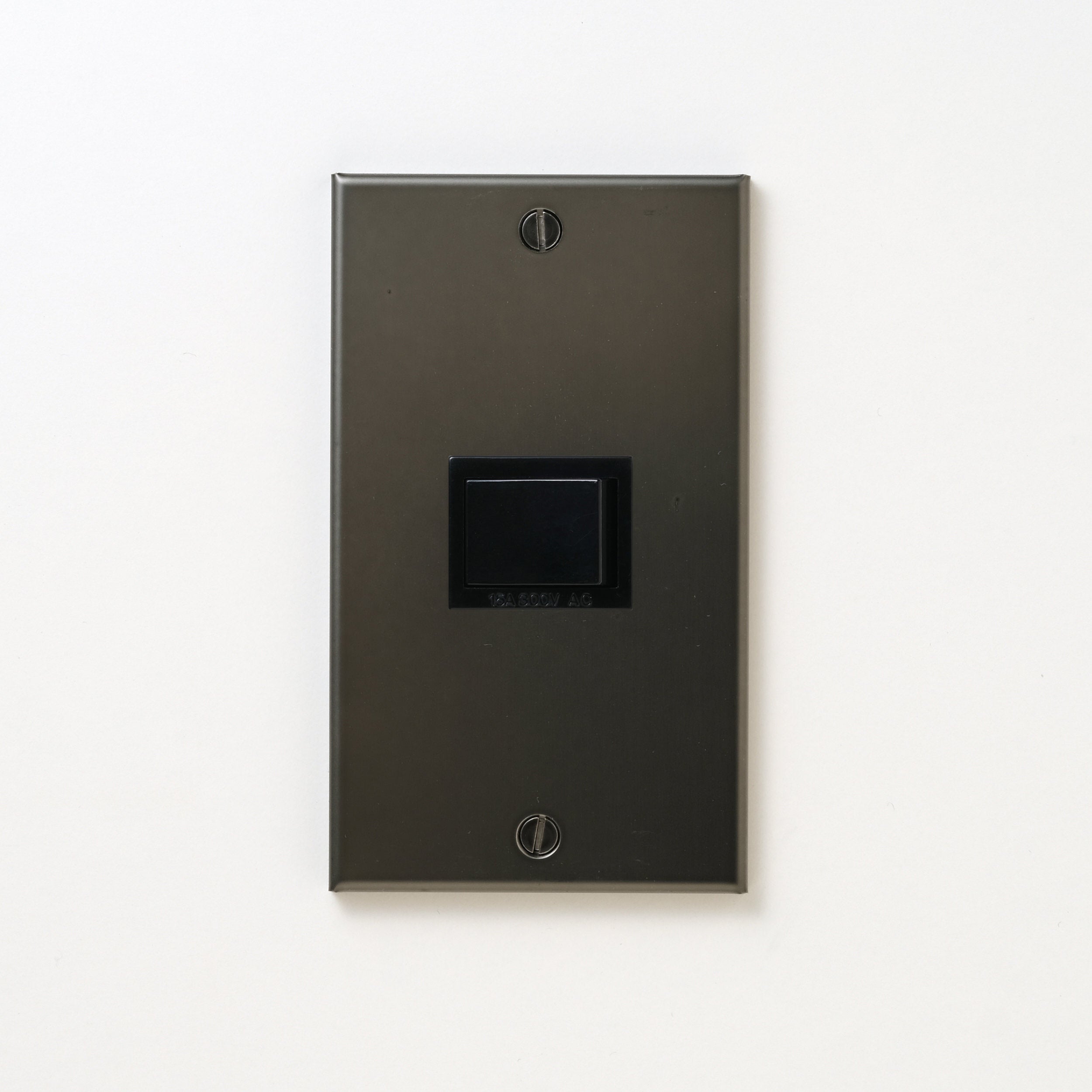 ステンレス（マットブラック）プレート<br>+ パナソニック 埋込スイッチ シングル ブラック