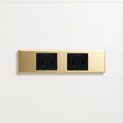 真鍮（素地） 家具用プレート<br>+ NK 埋込コンセント ブラック ×２