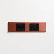 銅色（マット） 家具用プレート<br>+ NK 埋込コンセント ブラック ×２