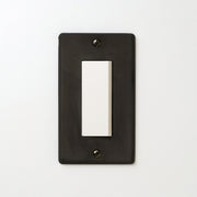 ステンレス（黒染）プレート <br>+ NK スイッチシングル ホワイト