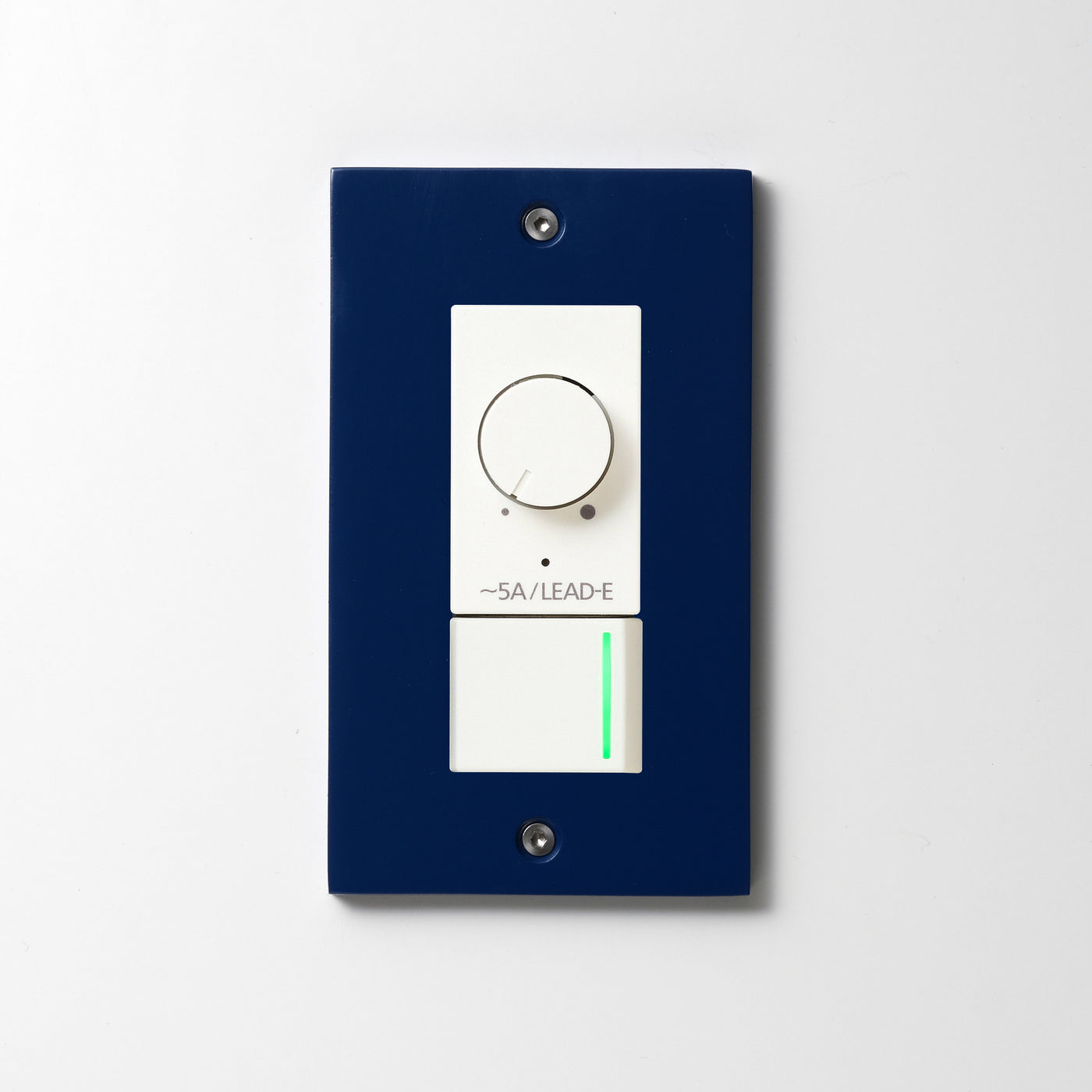 アルミダイキャスト（ブルー）プレート  <br>+ NK 正位相制御方式ライトコントロール＋片切、3路ガイドランプ（グリーン）スイッチ　 ホワイト