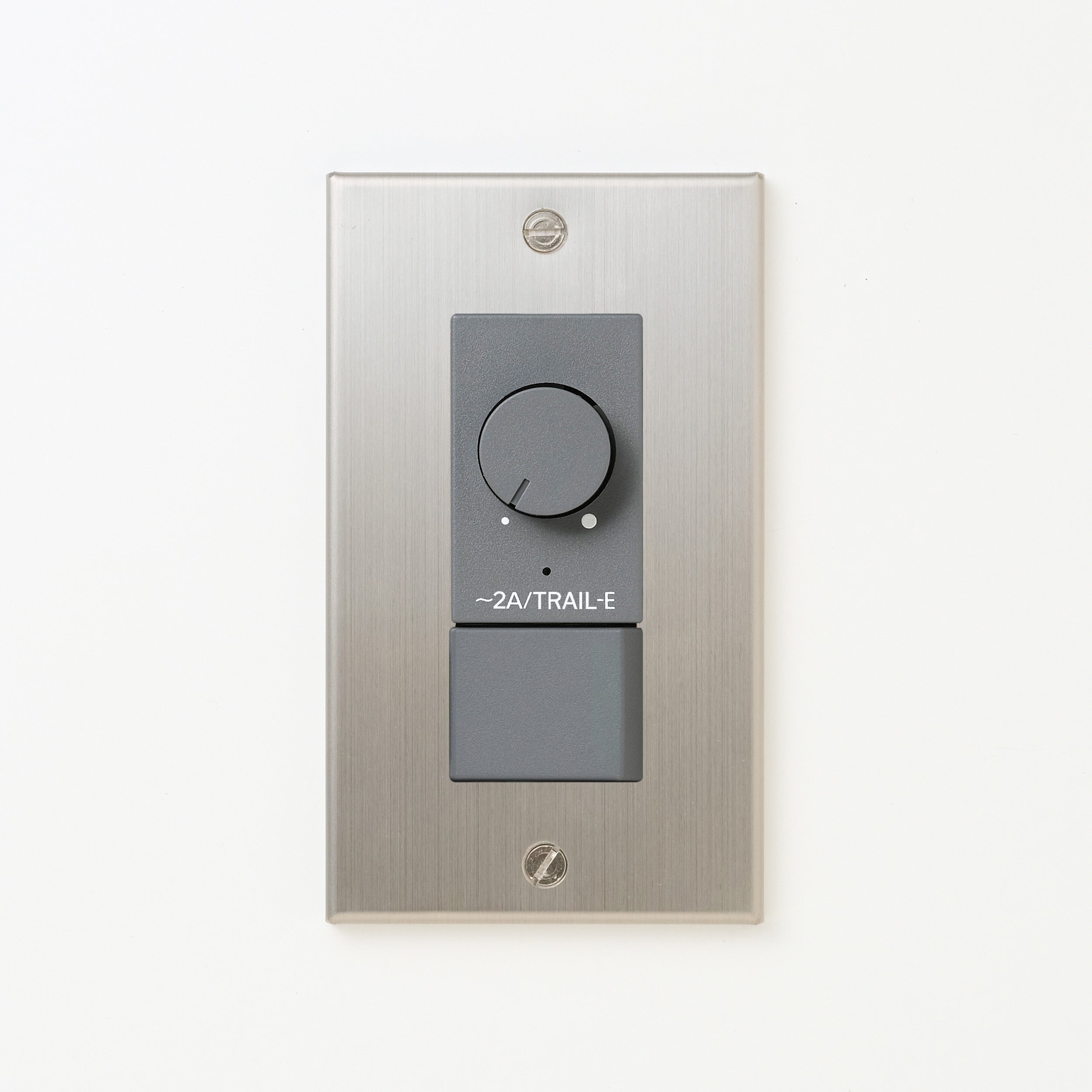 ステンレス（ヘアライン） プレート <br>+ NK 逆位相制御方式ライトコントロール＋片切、3路スイッチ　 グレー