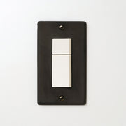 ステンレス（黒染）プレート <br>+ NK スイッチダブル ホワイト プレート