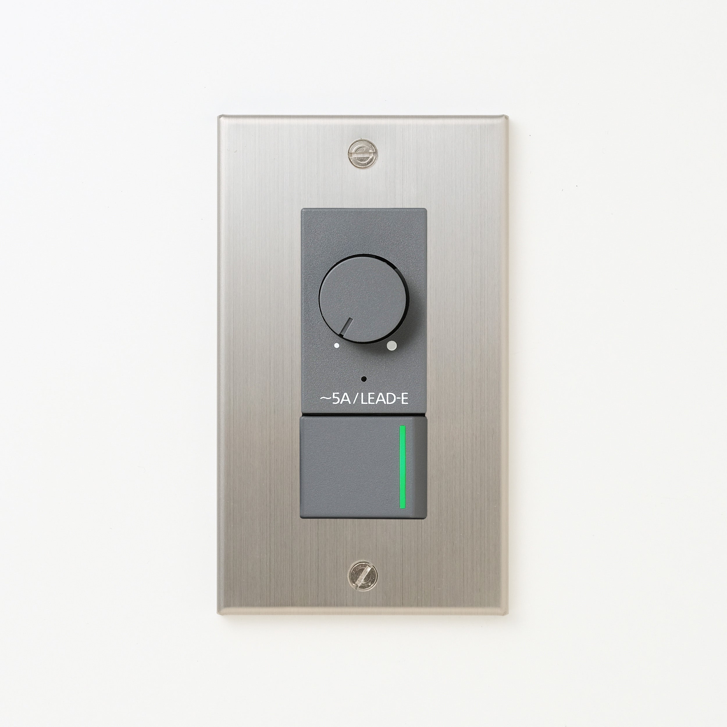 ステンレス（ヘアライン） プレート <br>+ NK 正位相制御方式ライトコントロール＋片切、3路ガイドランプ（グリーン）スイッチ　 グレー