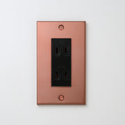銅色（マット） プレート <br>+ NK ダブルコンセント ブラック
