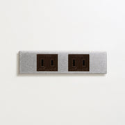 ステンレス（バイブレーション）家具用プレート<br>+ NK 埋込コンセント チョコ ×２