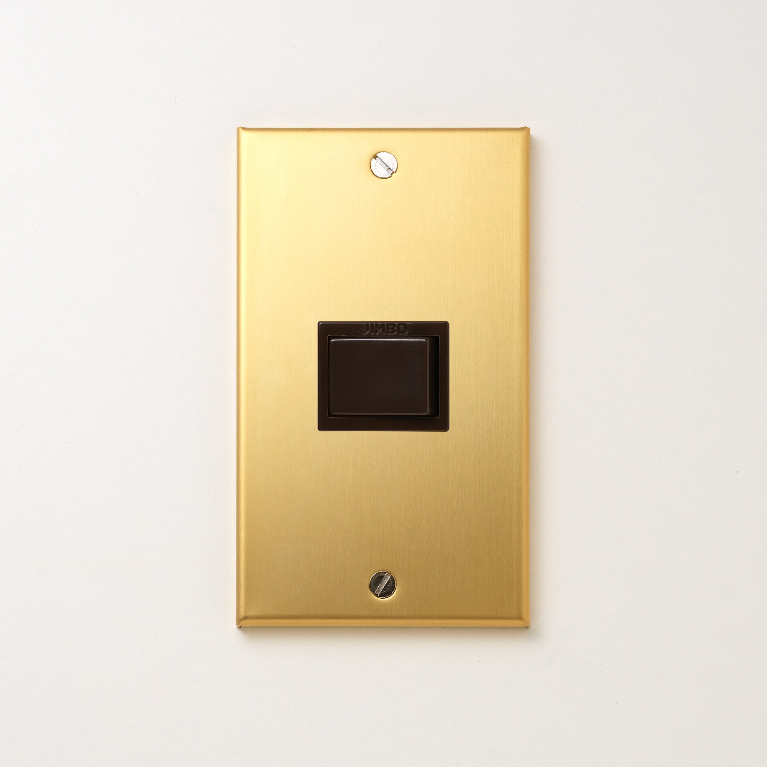 真鍮（素地） プレート<br>+ NK対応 埋込スイッチ シングル チョコ