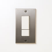 ステンレス（ヘアライン） プレート <br>+ NK スイッチダブル ホワイト