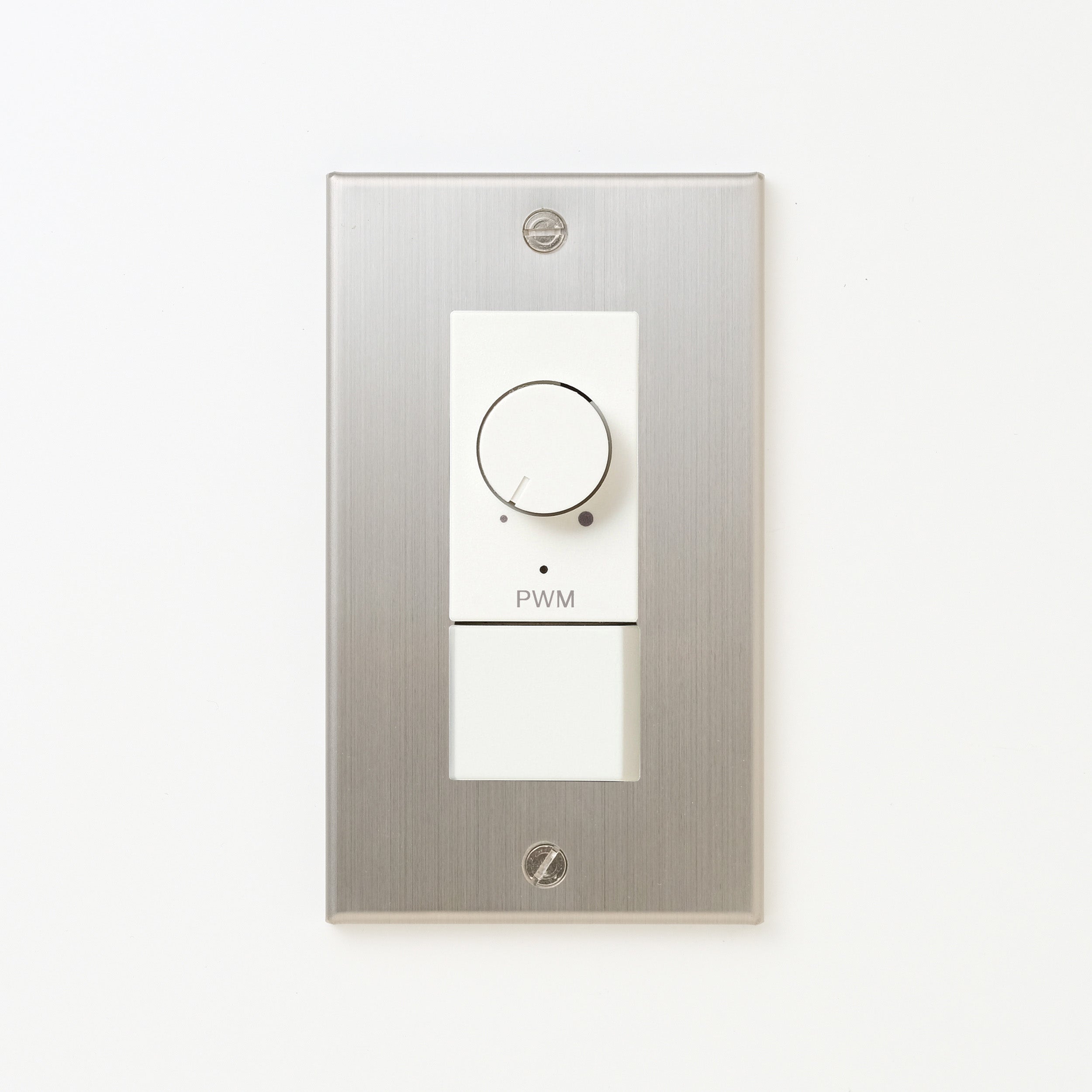 ステンレス（ヘアライン） プレート <br>+ NK PWM制御方式(1ch)ライトコントロール＋片切、3路スイッチ　 ホワイト