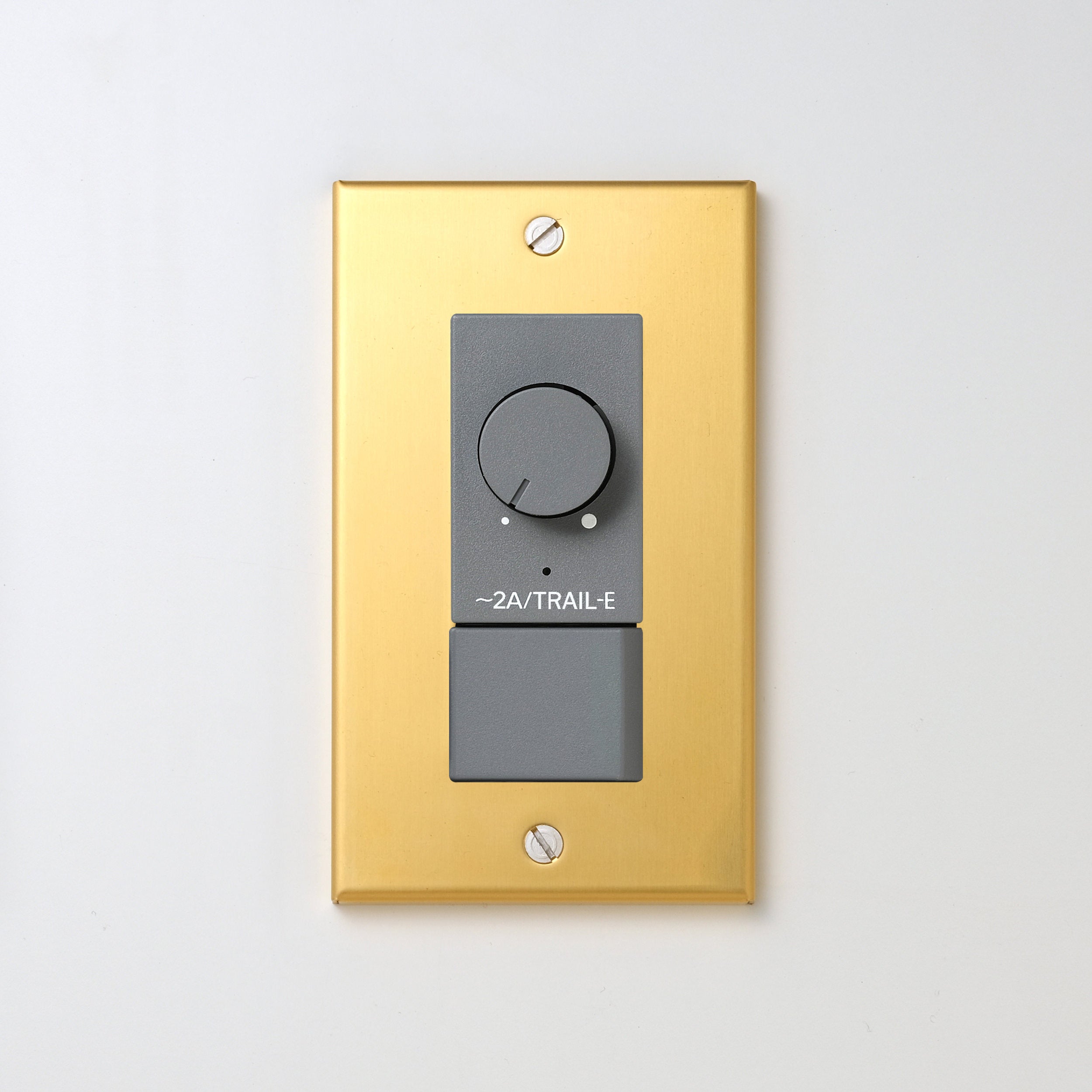 真鍮（素地） プレート <br>+ NK 逆位相制御方式ライトコントロール＋片切、3路スイッチ　 グレー