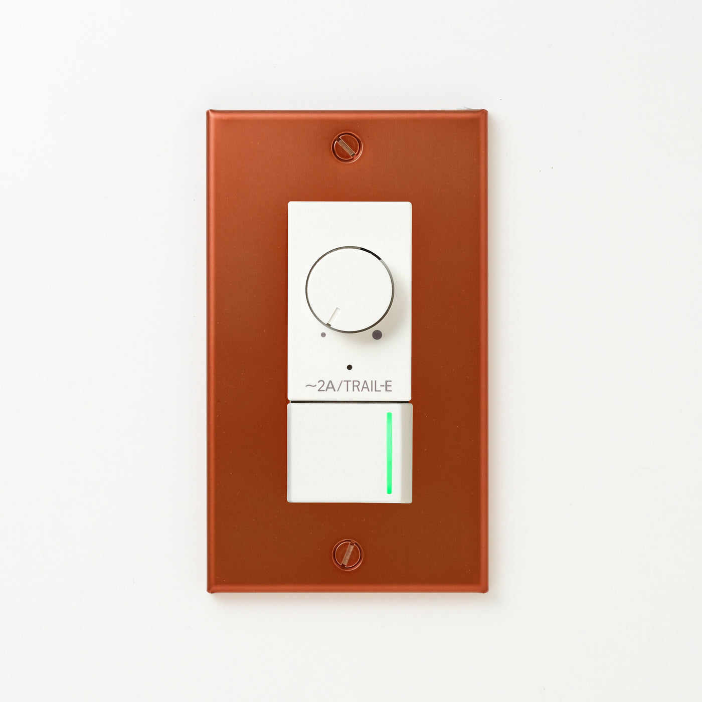 銅色（磨き） プレート <br>+ NK 逆位相制御方式ライトコントロール＋片切、3路ガイドランプ（グリーン）スイッチ　 ホワイト