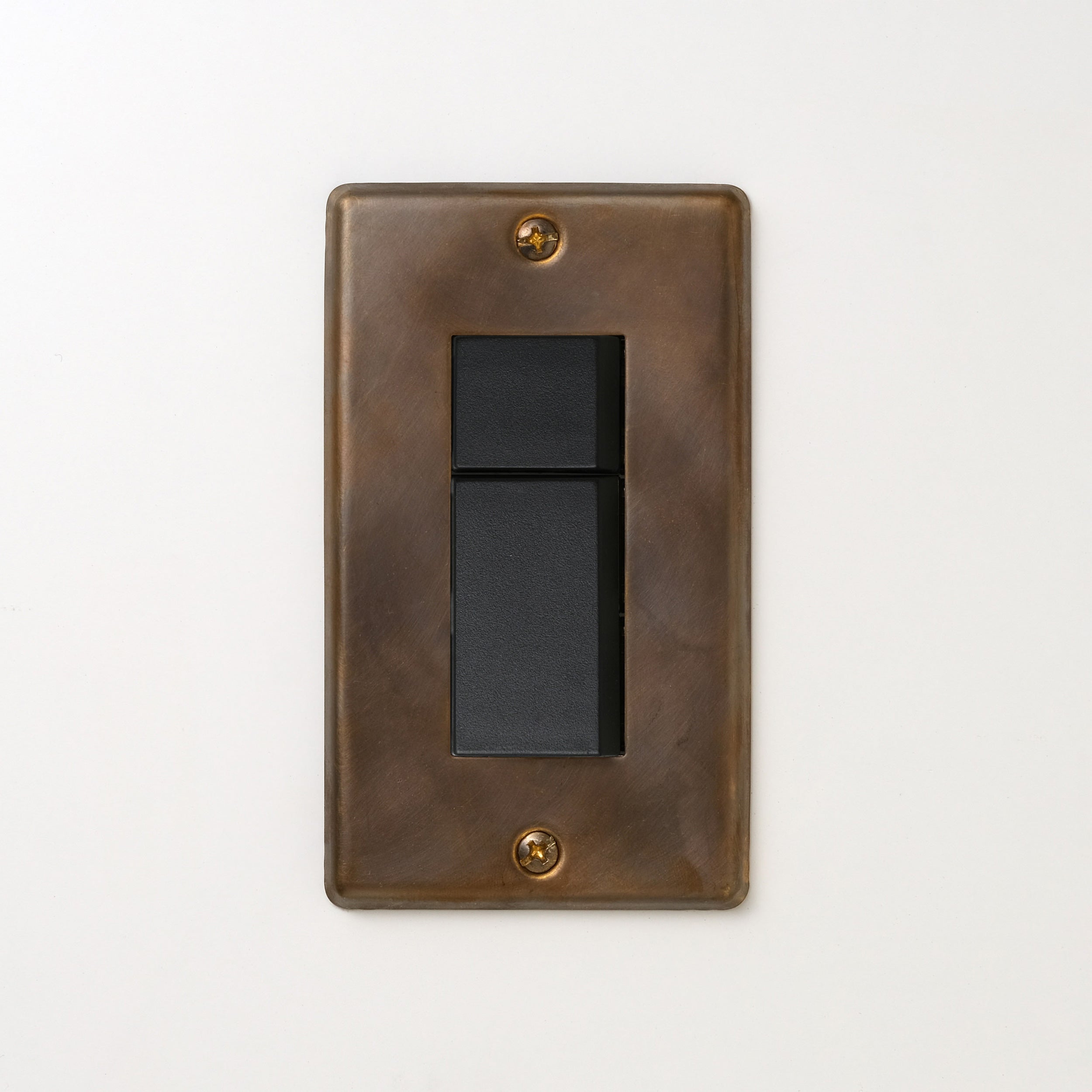 真鍮（燻し） プレート <br>+ NK スイッチダブル ブラック