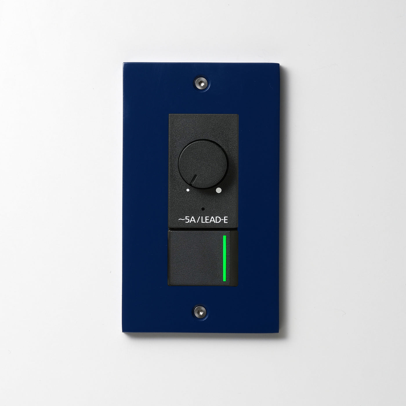 アルミダイキャスト（ブルー）プレート  <br>+ NK 正位相制御方式ライトコントロール＋片切、3路ガイドランプ（グリーン）スイッチ　 ブラック