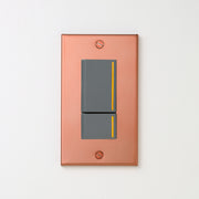 銅色（マット） プレート <br>+ NK 片切、3路チェックランプ（オレンジ）スイッチダブル（上段大）  グレー