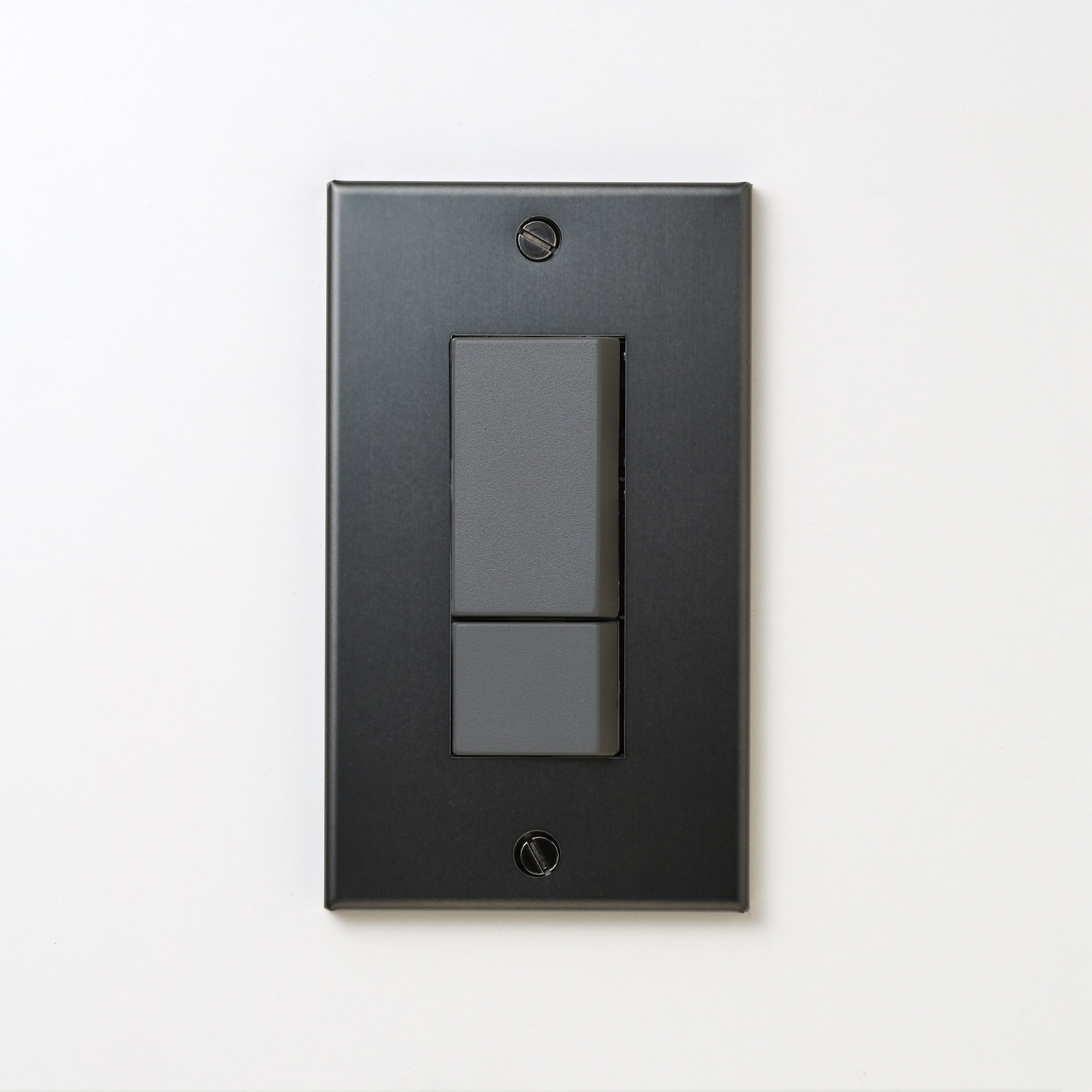 ステンレス（マットブラック）プレート <br>+ NK スイッチダブル グレー