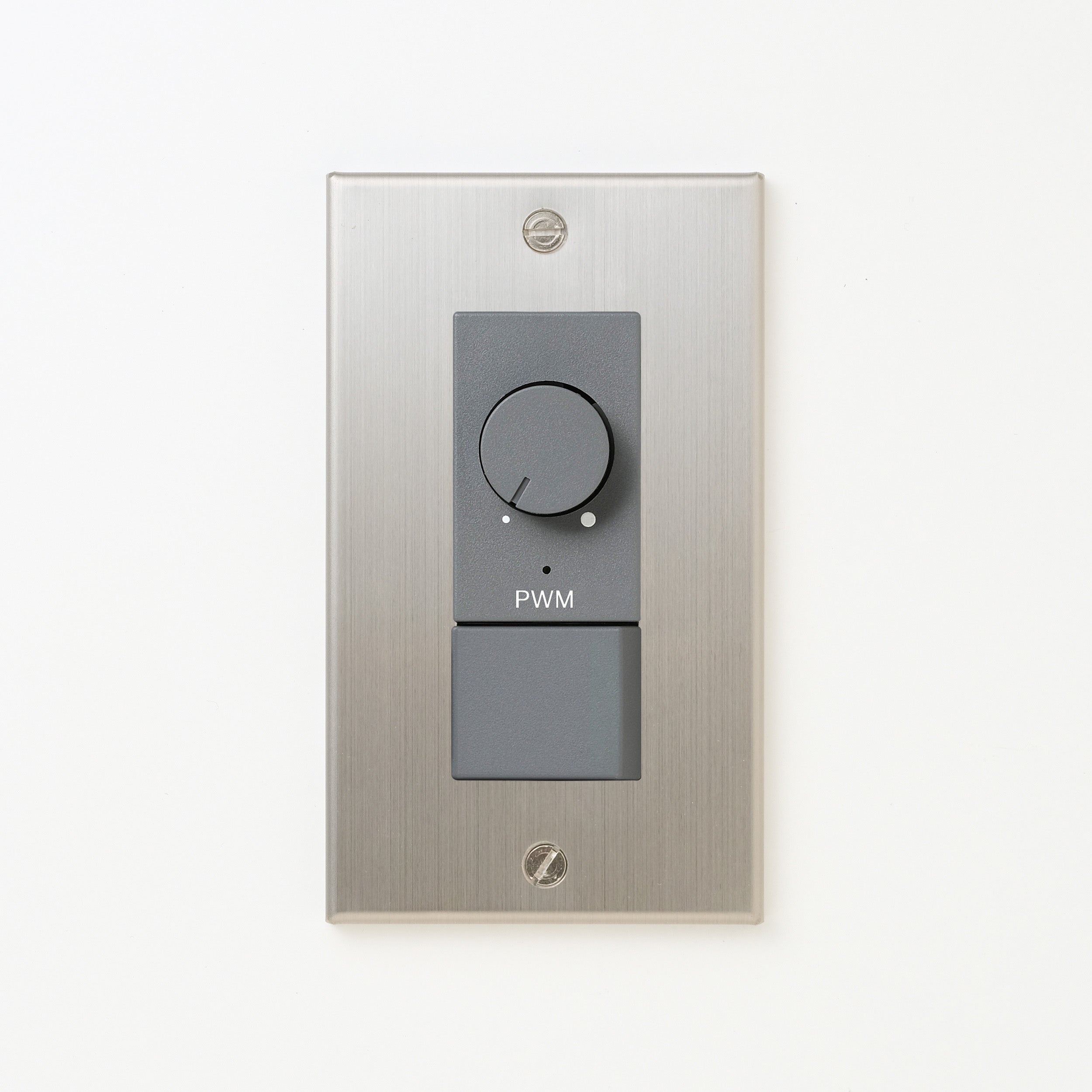 ステンレス（ヘアライン） プレート <br>+ NK PWM制御方式(1ch)ライトコントロール＋片切、3路スイッチ　 グレー