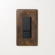 真鍮（燻し） プレート <br>+ NK スイッチダブル ブラック