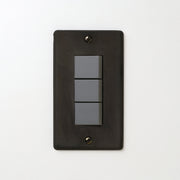 ステンレス（黒染）プレート <br>+ NK スイッチトリプル グレー