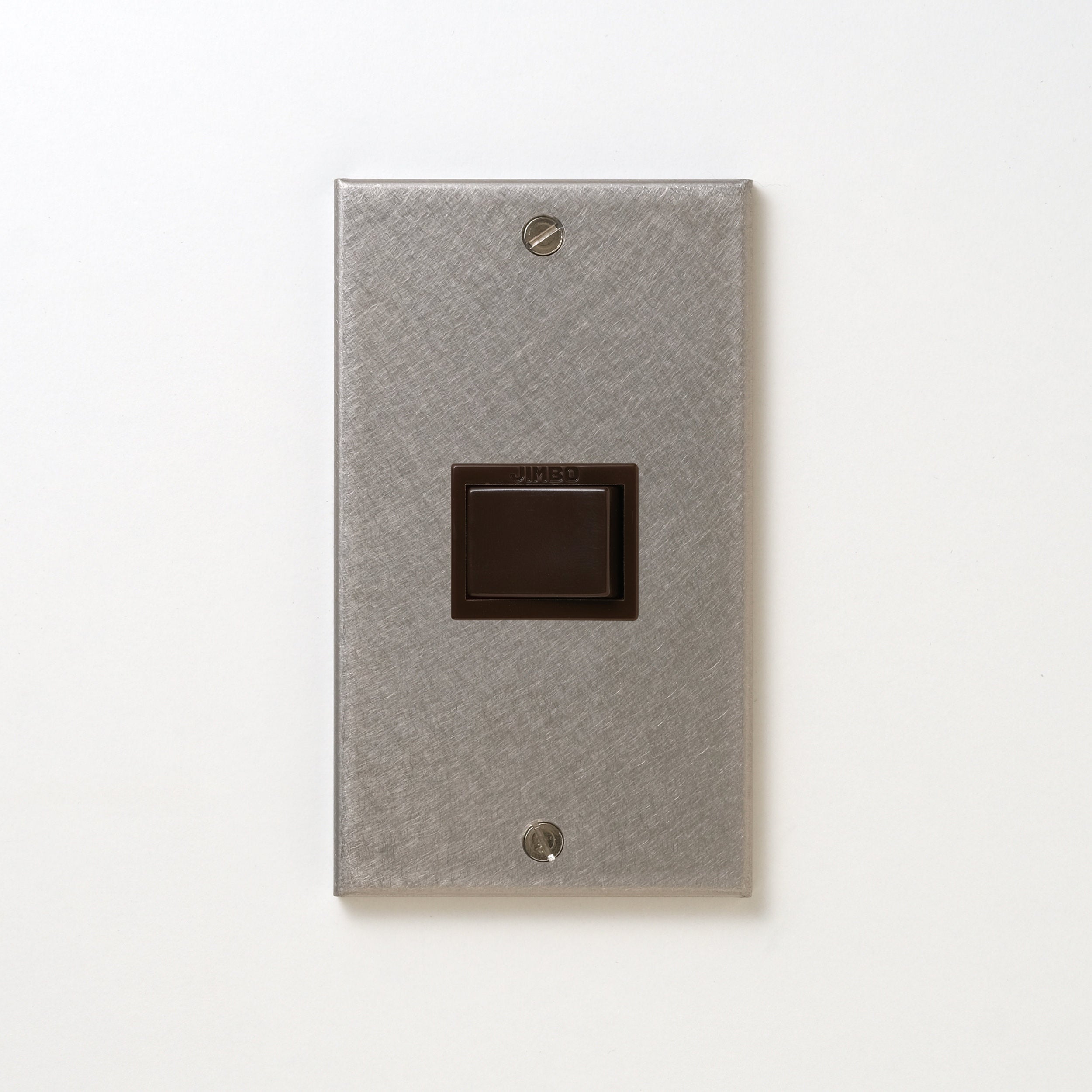 ステンレス（バイブレーション）プレート<br>+ NK対応 埋込スイッチ シングル チョコ