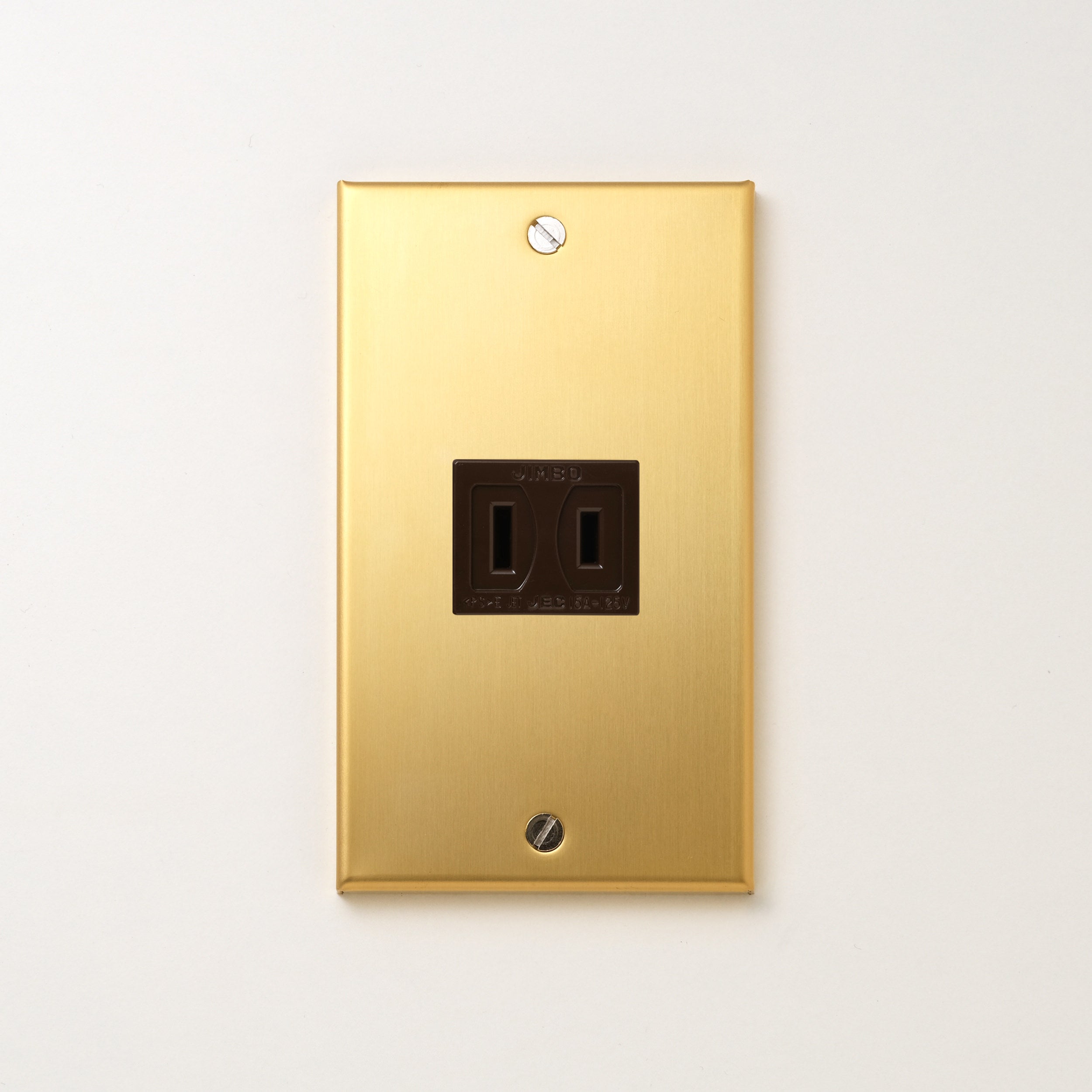 真鍮（素地） プレート<br>+ NK 埋込コンセント チョコ