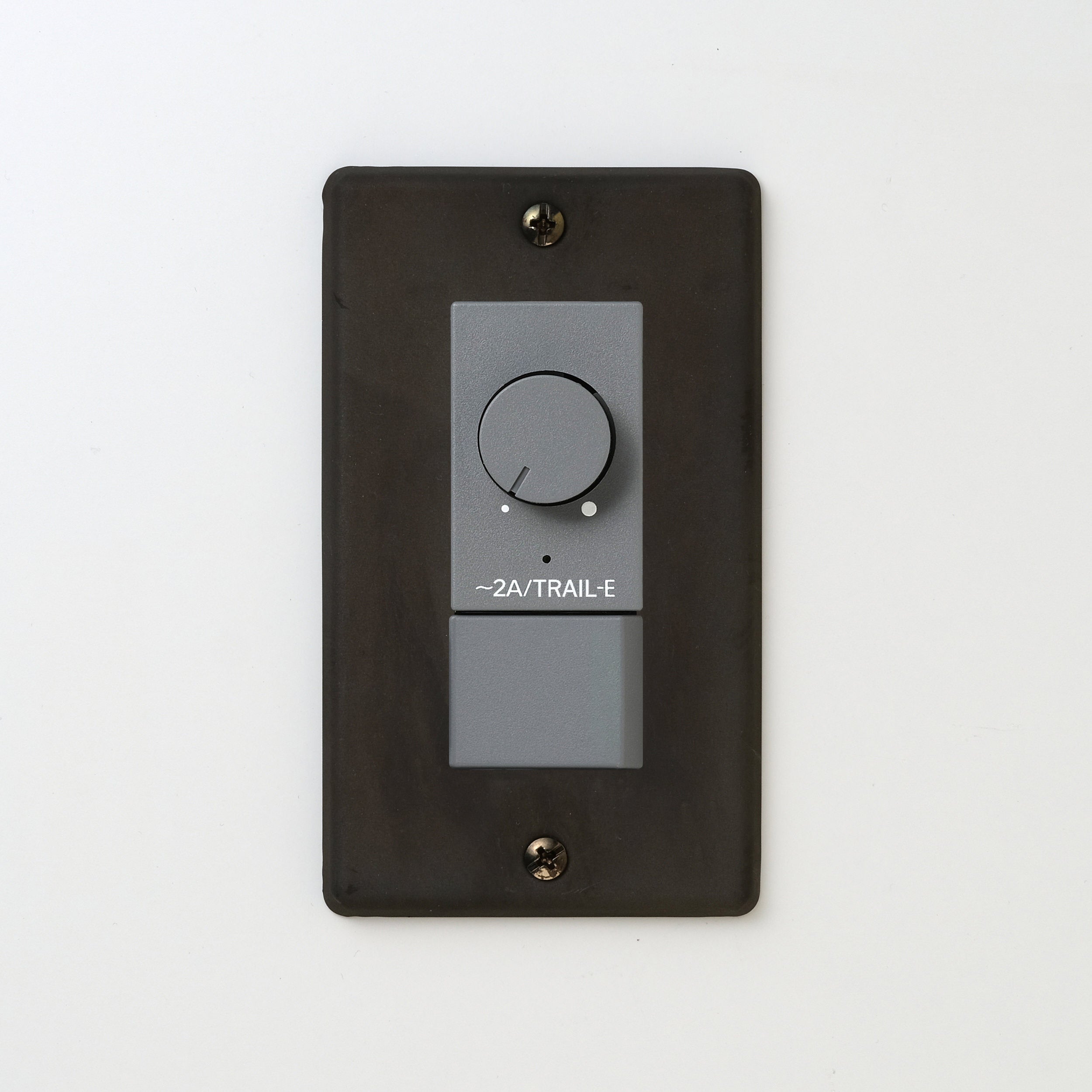 ステンレス（黒染）プレート <br>+ NK 逆位相制御方式ライトコントロール＋片切、3路スイッチ　 グレー