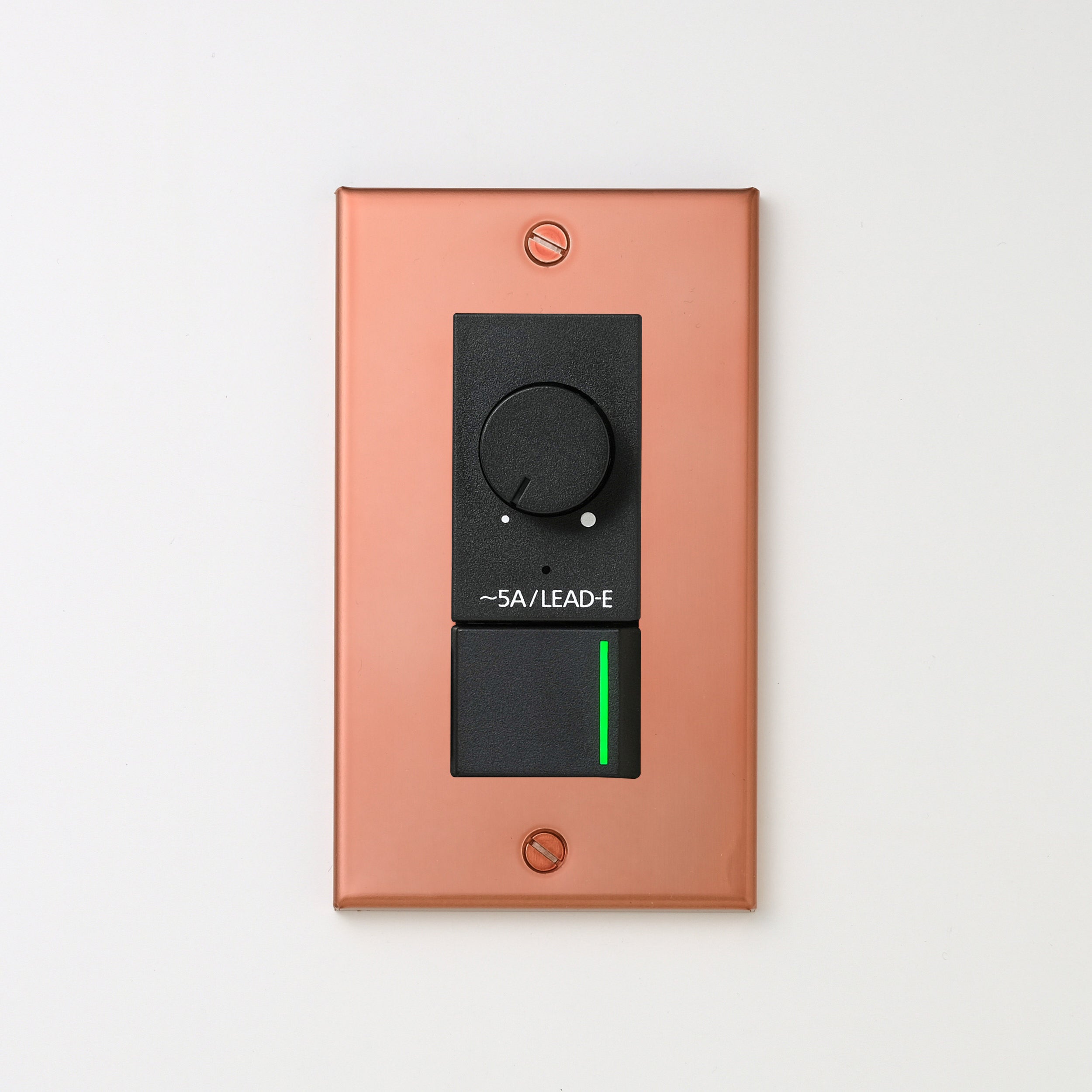 銅色（マット） プレート <br>+ NK 正位相制御方式ライトコントロール＋片切、3路ガイドランプ（グリーン）スイッチ　 ブラック