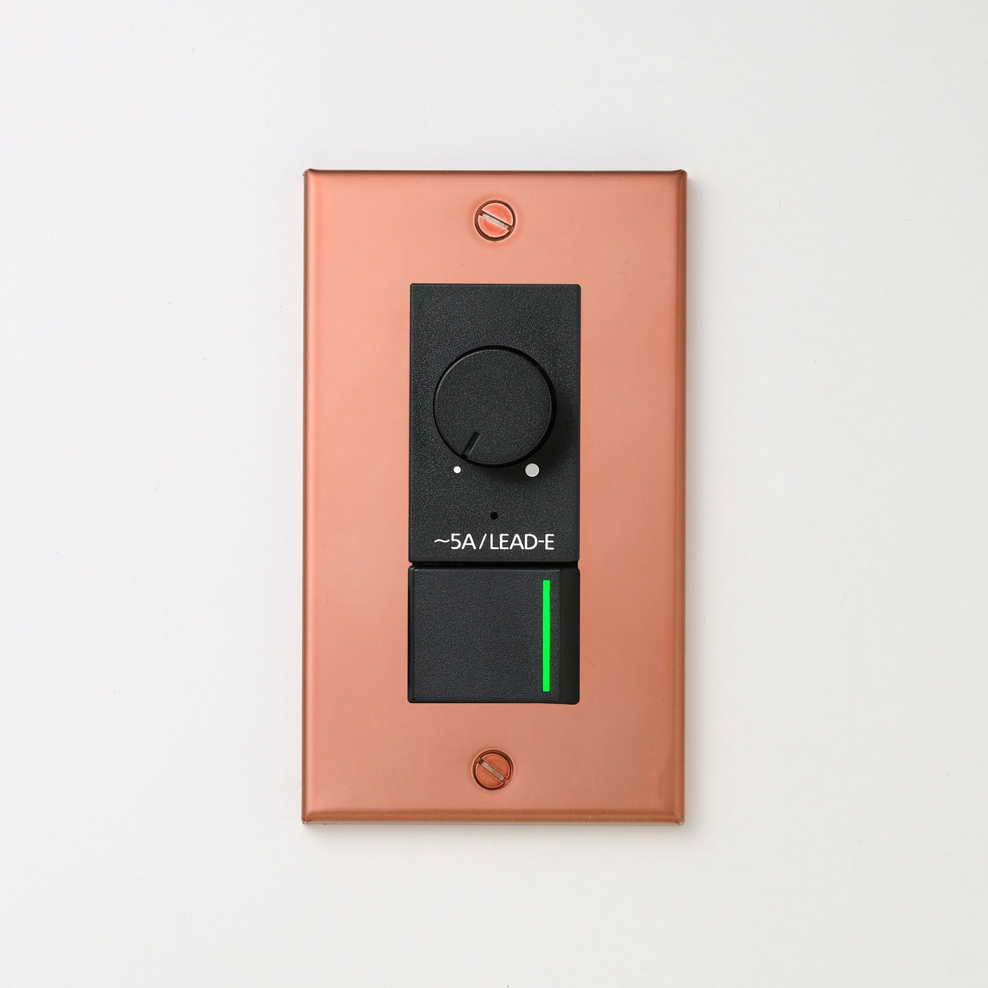銅色（マット） プレート <br>+ NK 正位相制御方式ライトコントロール＋片切、3路ガイドランプ（グリーン）スイッチ　 ブラック