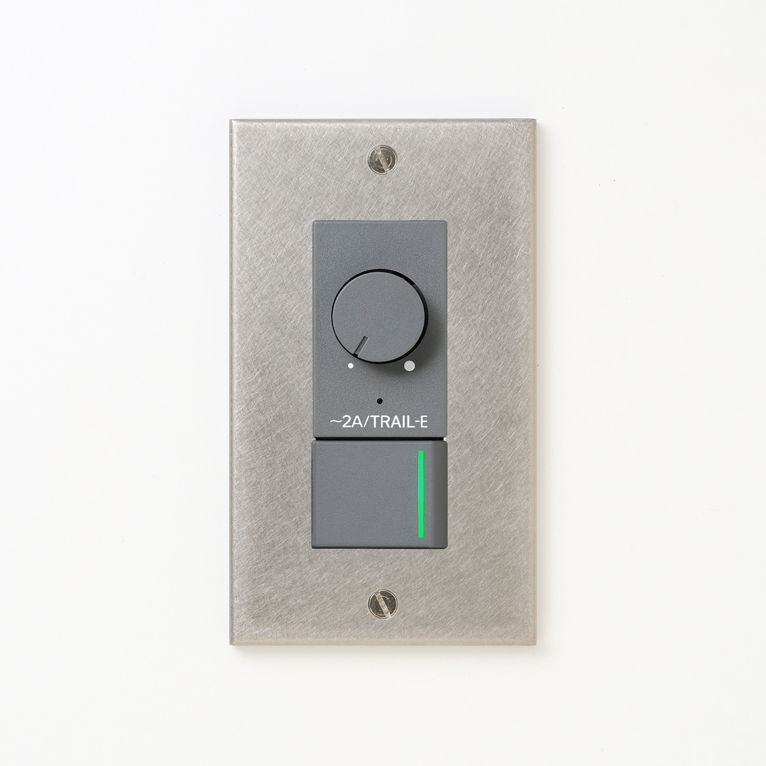 ステンレス（バイブレーション）プレート <br>+ NK 逆位相制御方式ライトコントロール＋片切、3路ガイドランプ（グリーン）スイッチ　 グレー